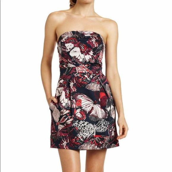 French Connection multicolor strapless dress Sz 4 - Picture 1 of 8